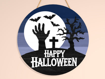 Halloween Welcome Door Hanger SVG Bundle for Glowforge xTool LightBurn