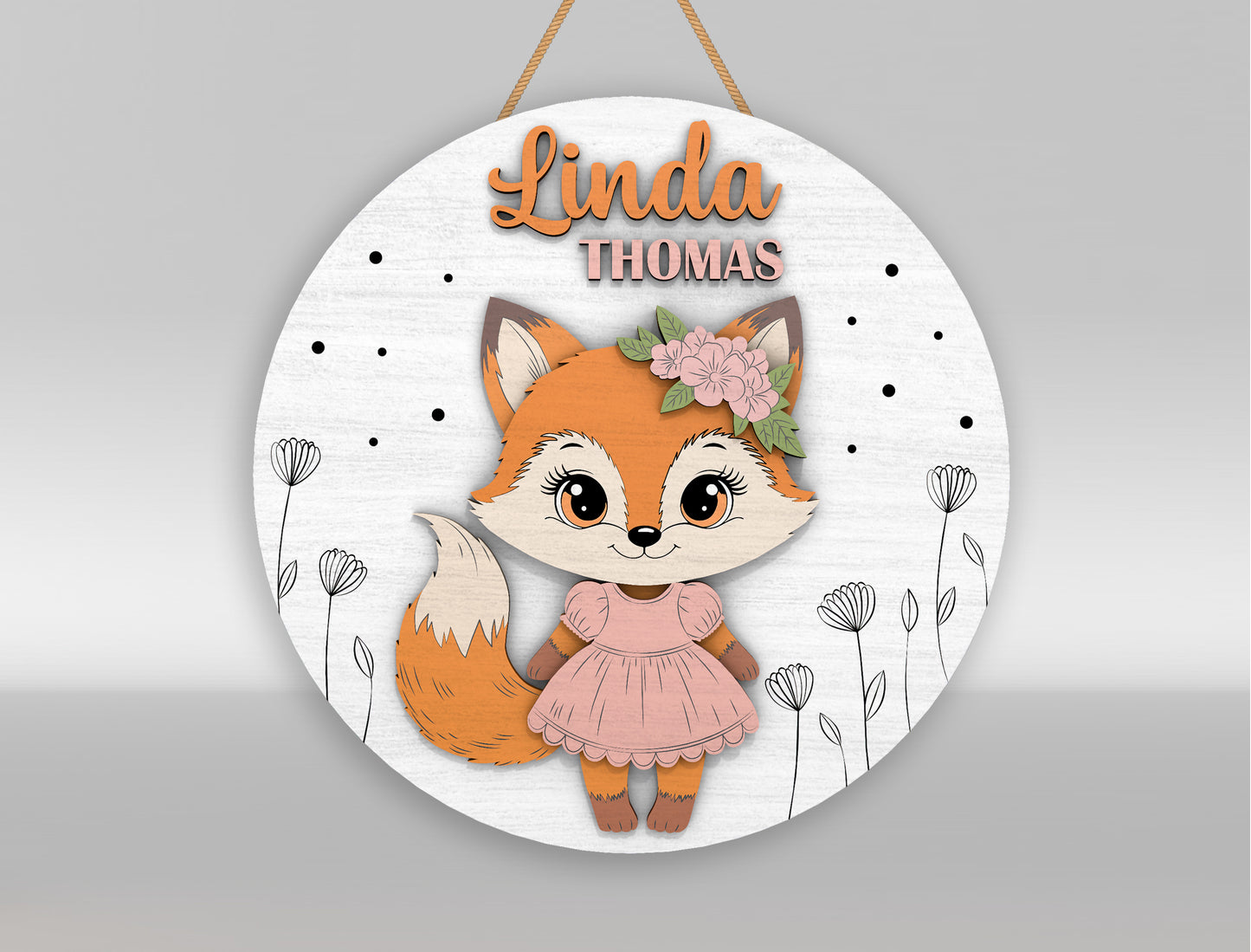 Personalized Cute Woodland Animal Nursery Sign SVG for xTool and Glowforge
