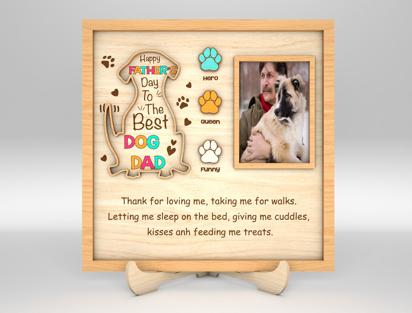 Best Dog Dad Ever Photo Frame SVG Laser Cut File for Glowforge and xTool