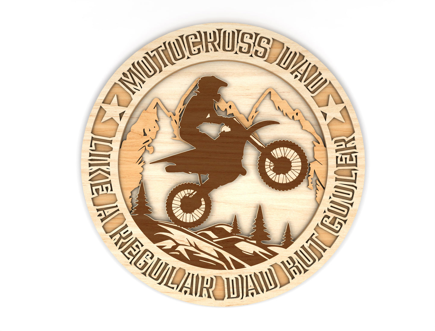"Born To Ride" Motocross Dad Sign SVG Laser Cut File for LightBurn and Glowforge
