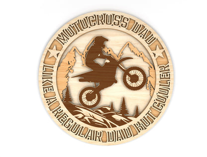 "Born To Ride" Motocross Dad Sign SVG Laser Cut File for LightBurn and Glowforge