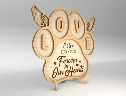 Pet Memorial Tabletop Sign SVG Laser Cut File for Glowforge