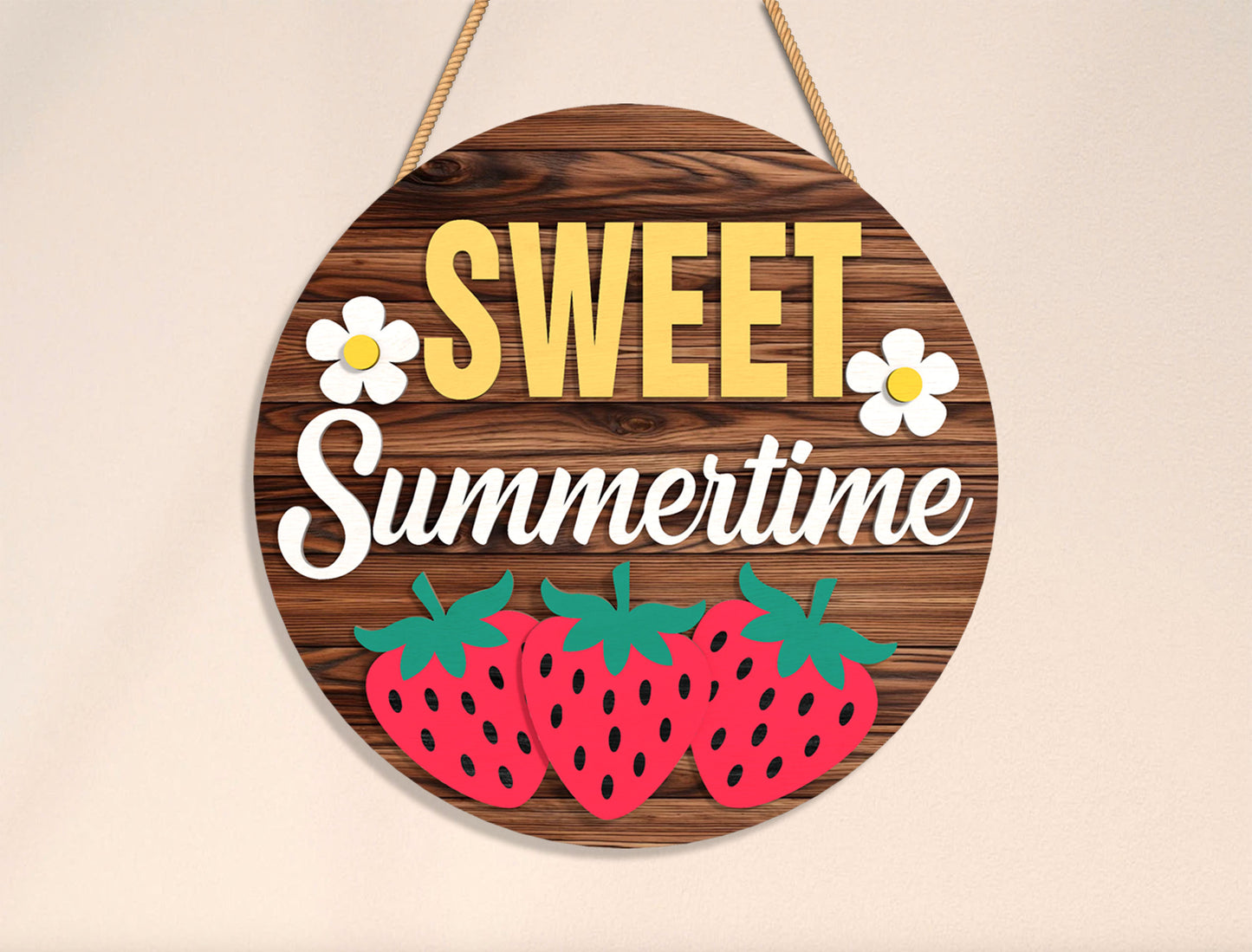 “Sweet Summertime” Summer Door Sign Bundle SVG for Glowforge and xTool
