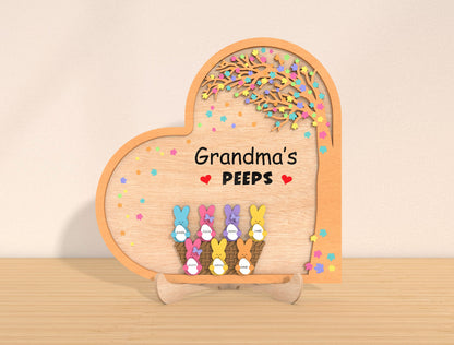 Personalized Easter Peeps Stand SVG Custom Bunny Display for Glowforge