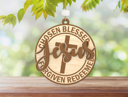 "Pray On It Pray Over It" Christian Ornament SVG for Glowforge and xTool