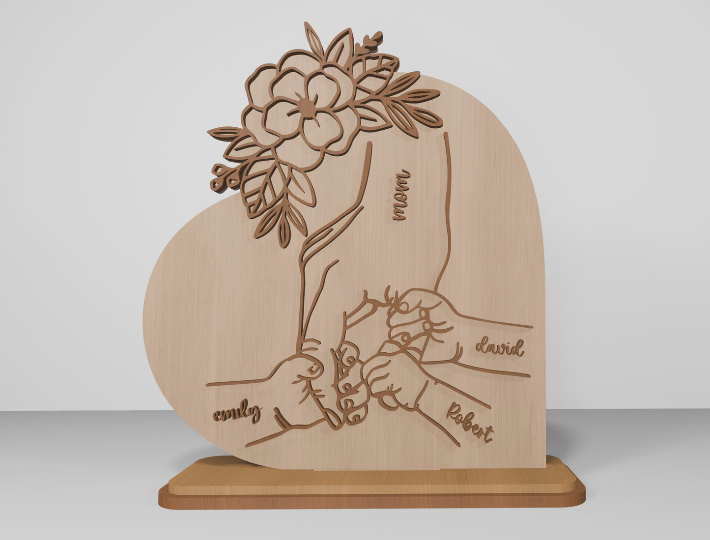 Engraved Mother Line Art Plaque SVG for Glowforge and xTool