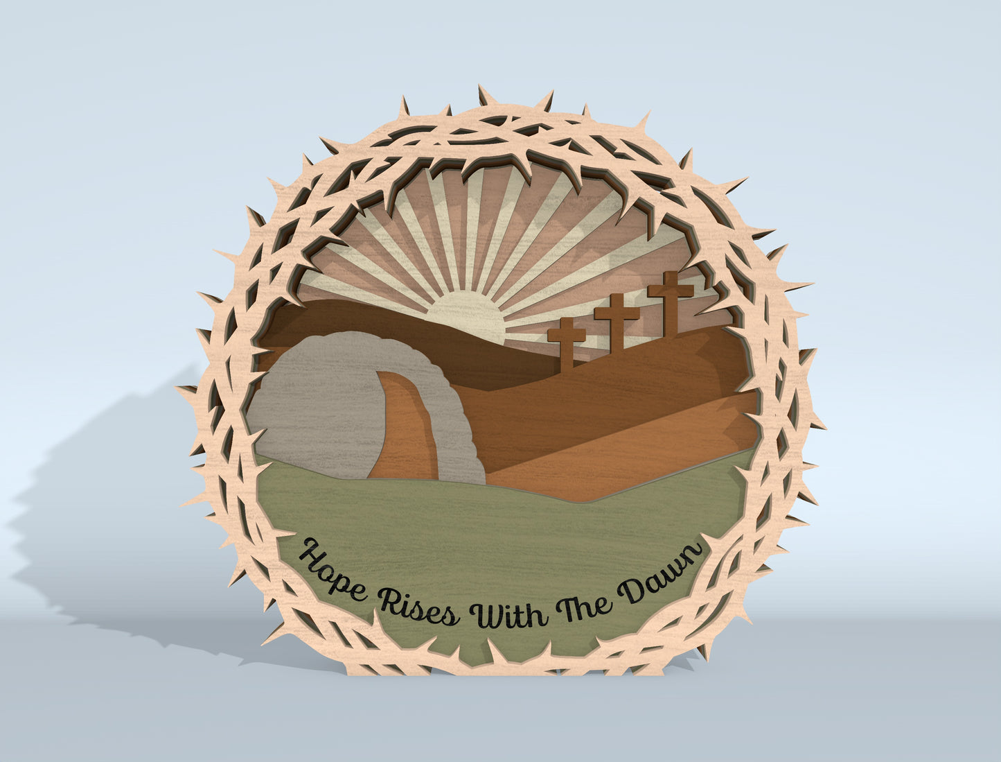 Easter Cross Multilayer SVG Bundle Jesus Scene for Glowforge and xTool