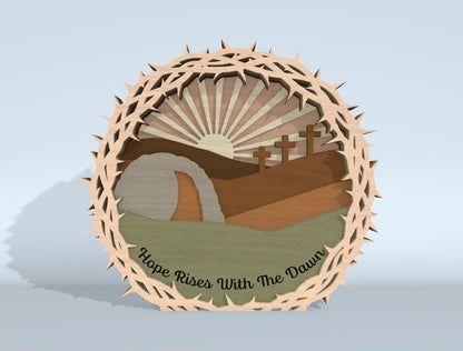 Easter Cross Multilayer SVG Bundle Jesus Scene for Glowforge and xTool