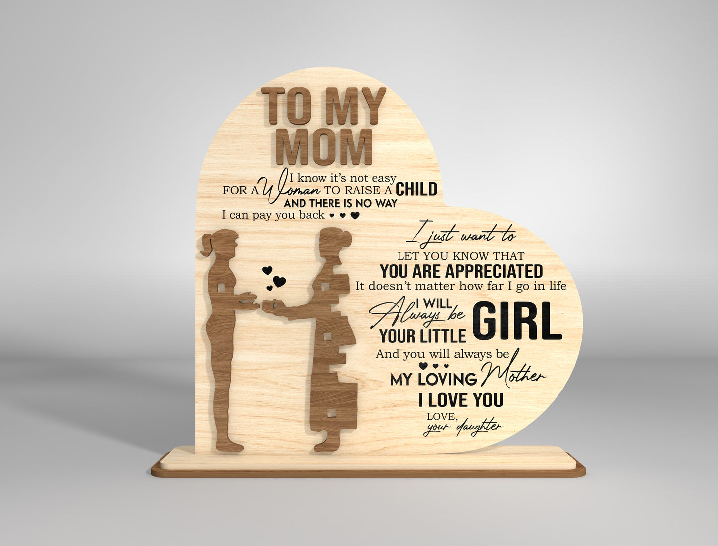 Parent Appreciation Heart Sign SVG for Glowforge and LightBurn