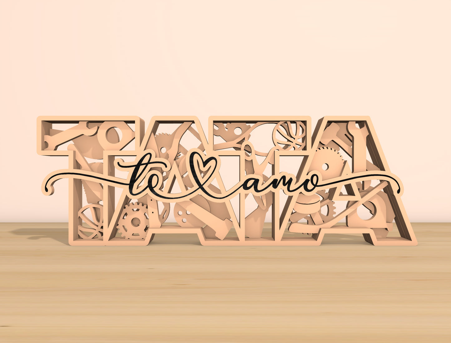 Personalized Papa Tool Name Sign SVG Laser Cut File for Glowforge and xTool