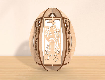 Easter Egg Lantern SVG Bundle Decorative Egg 5 Designs for Glowforge and xTool
