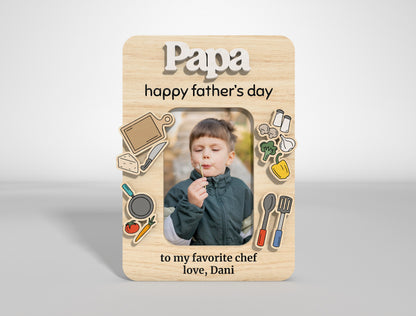 Dad Fridge Photo Magnet SVG Bundle Laser Cut File for xTool and LightBurn