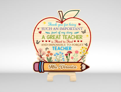 Teacher Appreciation Tabletop SVG Laser Cut File for Glowforge Users