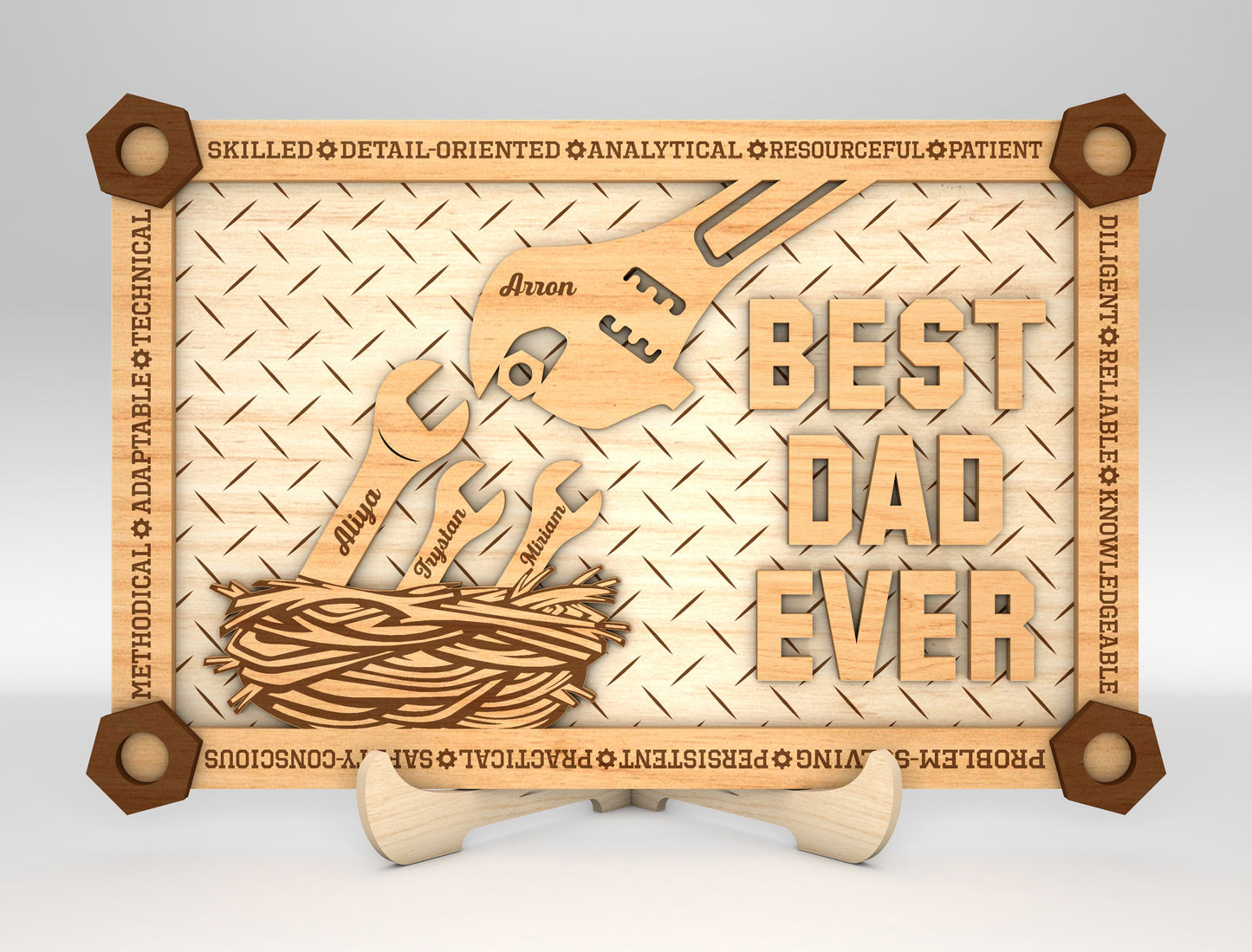 Best Dad Ever Tool Sign SVG Laser Cut File for Glowforge and LightBurn