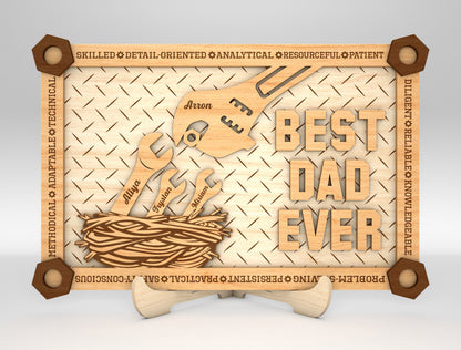 Best Dad Ever Tool Sign SVG Laser Cut File for Glowforge and LightBurn