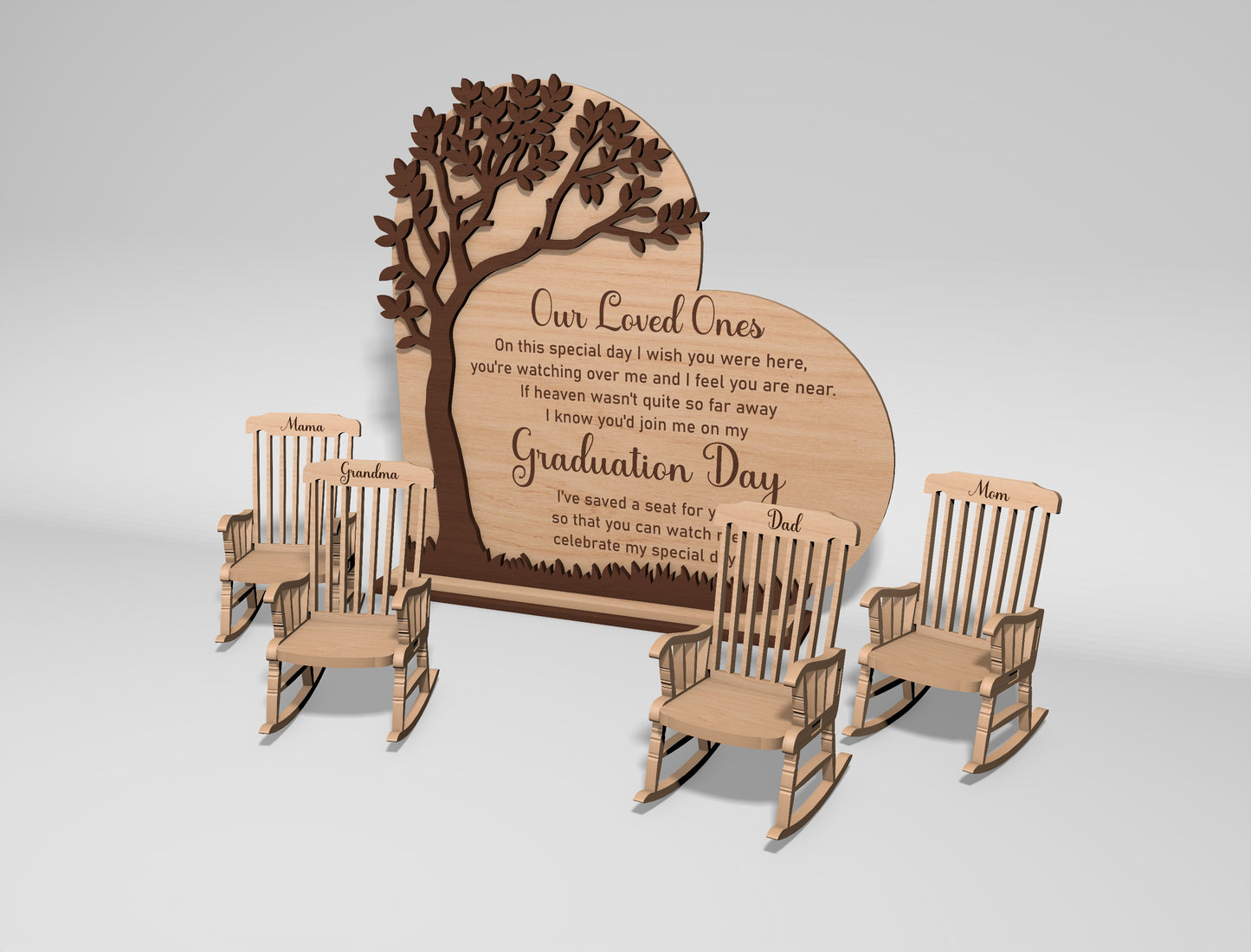 Graduation Memorial Display SVG Laser Cut File for Glowforge and xTool