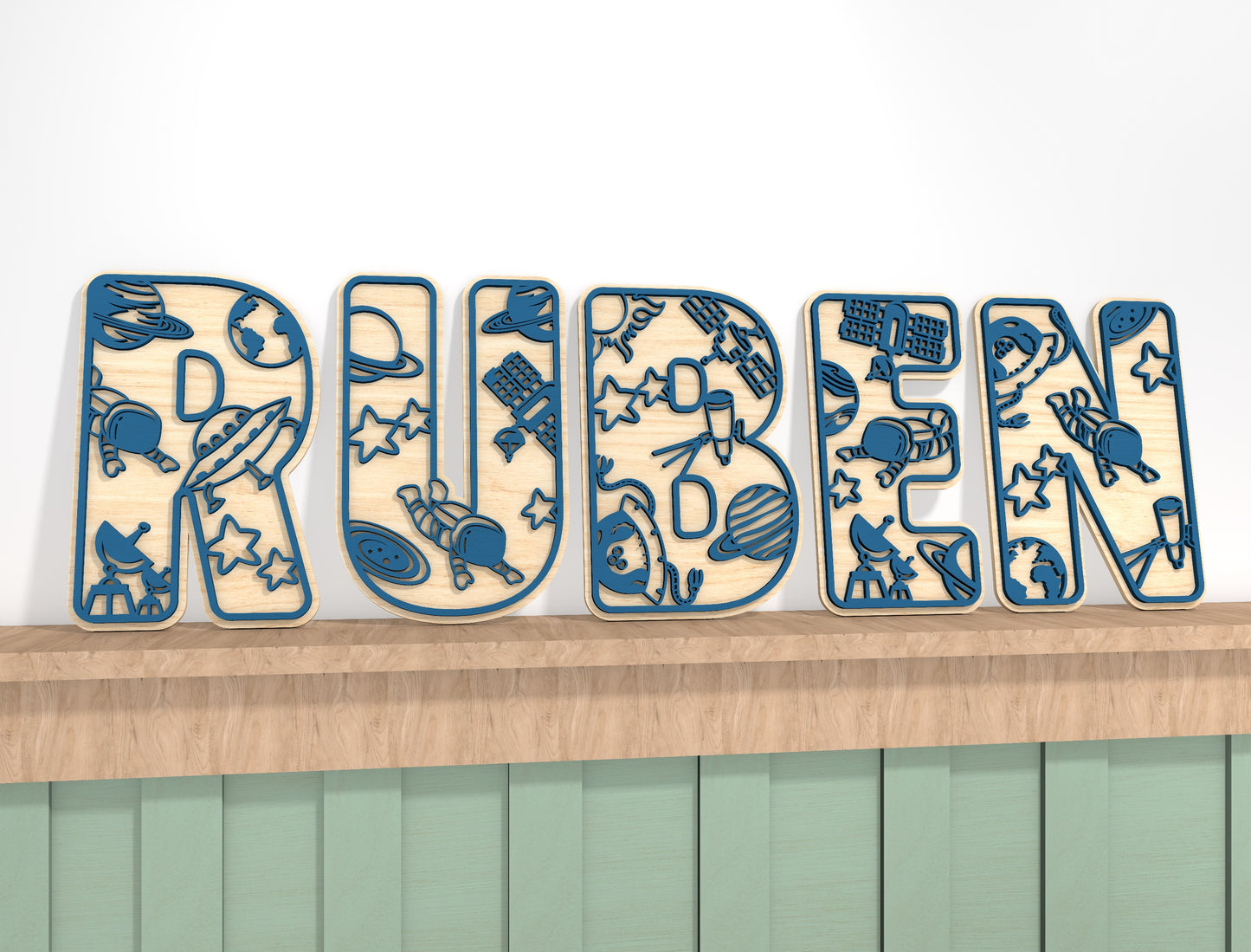 Space Name Sign SVG for Glowforge and xTool Laser Cut File