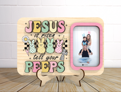Jesus Is Risen Photo Frame SVG Bundle Christian Kids for LightBurn and xTool