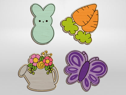 Easter Stud Earrings SVG Bundle Bunny Chick Floral for LightBurn and xTool