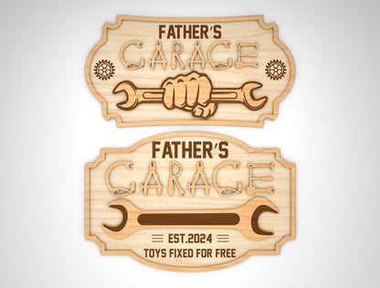 Dad Garage Workshop Sign SVG Bundle Laser Cut File for Glowforge and LightBurn