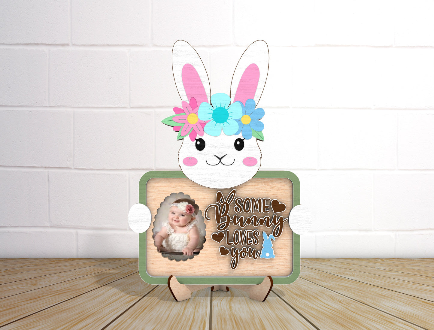 Easter Bunny Photo Frame SVG Bundle Cute Bunny 5 Designs for LightBurn