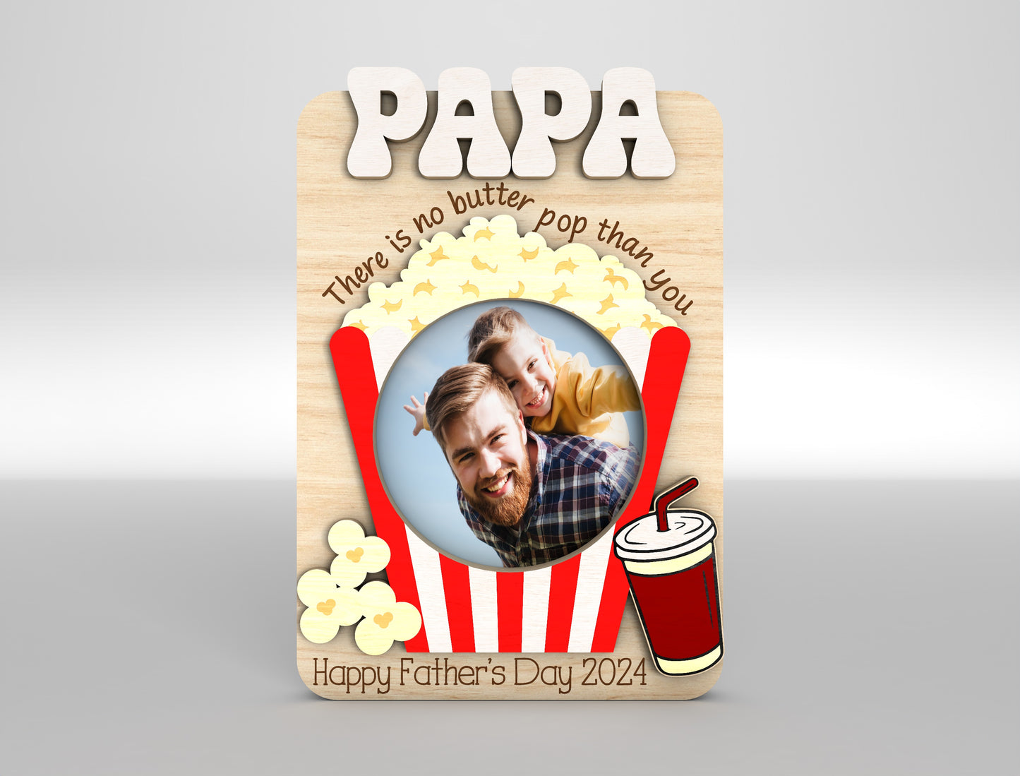 "Grillly The Flippin Best" Dad BBQ Photo Frame SVG Laser Cut File for xTool and LightBurn