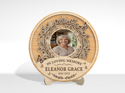 Memorial Photo Frame Tabletop Sign SVG Bundle Laser Cut File for Glowforge, xTool