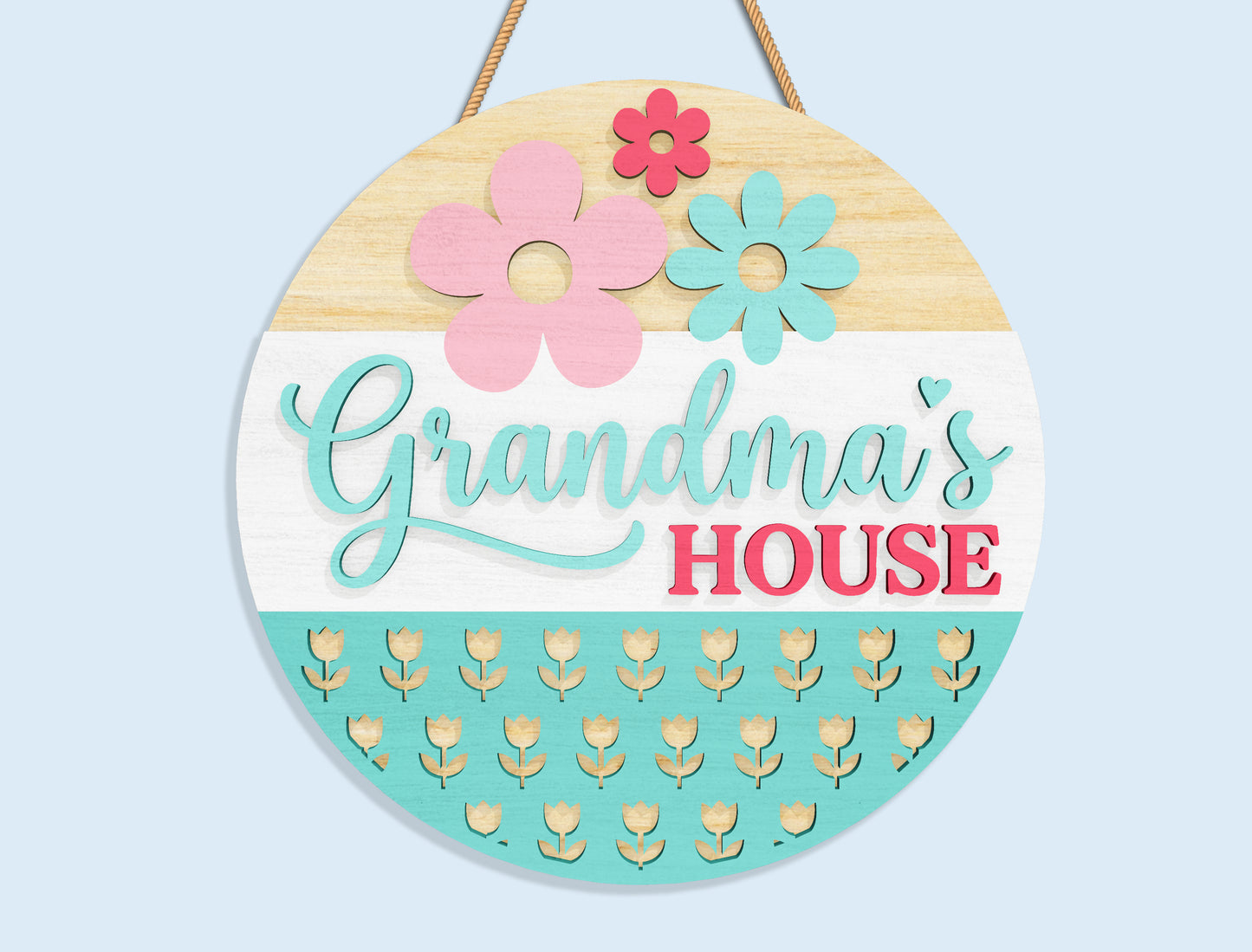 Mom Grandma Round Sign SVG Bundle 9 Designs for LightBurn and xTool