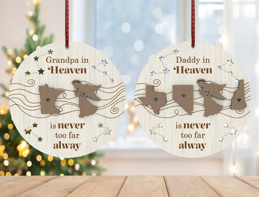 Memorial State Ornament SVG Bundle In Loving Map Decor Laser Cut File for xTool