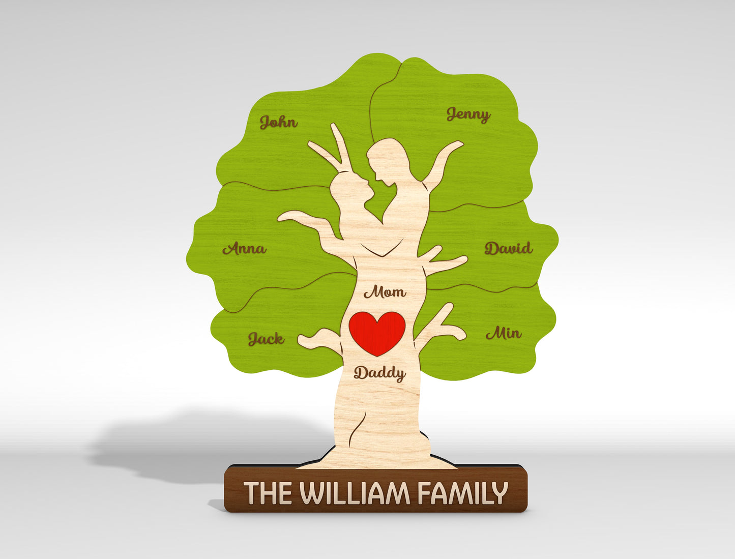 Personalized Family Tree Couple Sign SVG for Glowforge and xTool