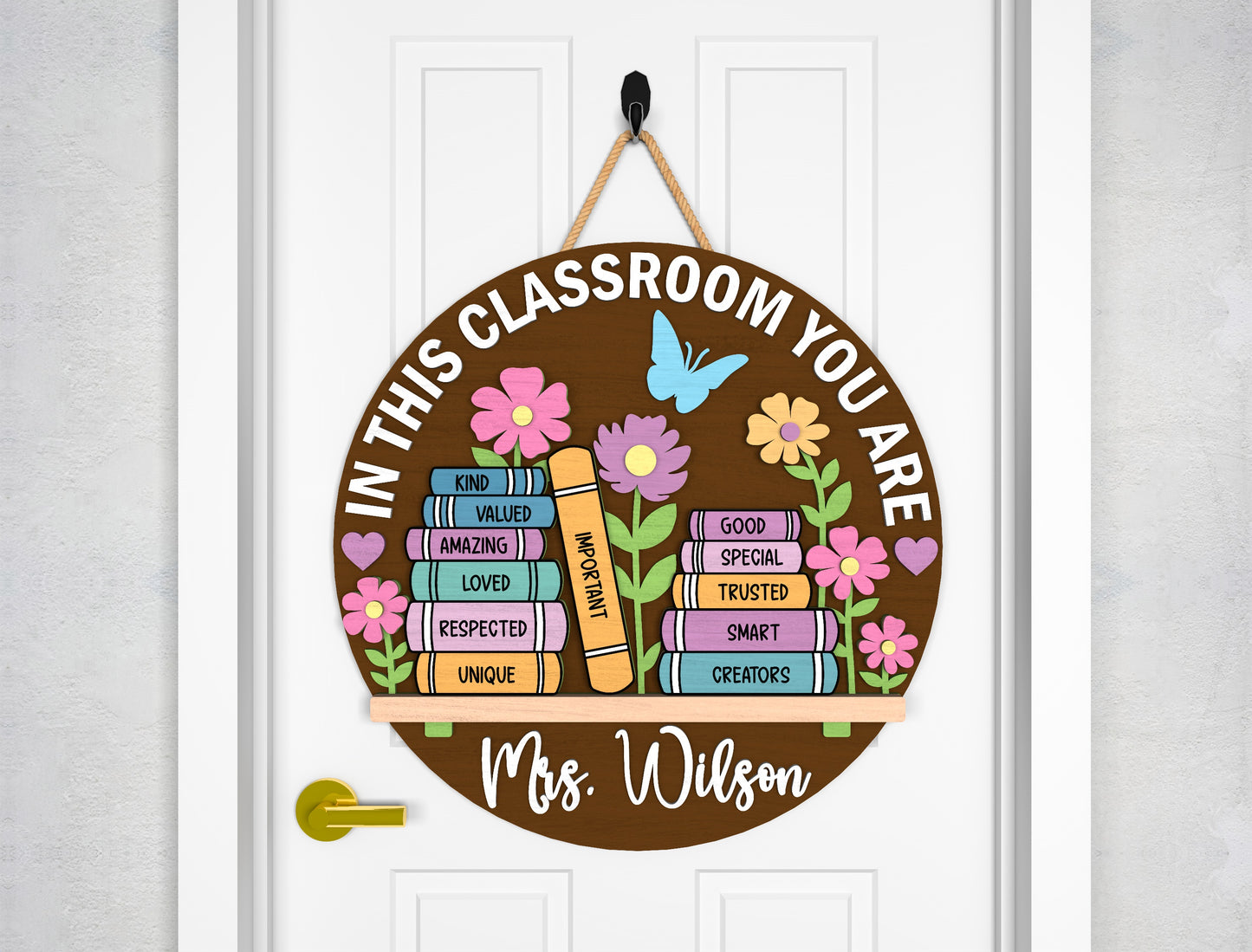 Personalized Classroom Door Hanger SVG Bundle for Glowforge and xTool