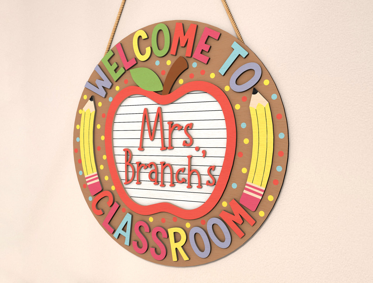 Welcome Classroom Door Sign SVG Laser Cut File for xTool and Glowforge