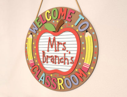 Welcome Classroom Door Sign SVG Laser Cut File for xTool and Glowforge