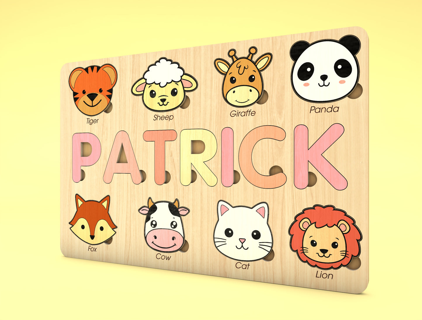 Animal Name Puzzle SVG Laser Cut File for Glowforge and xTool