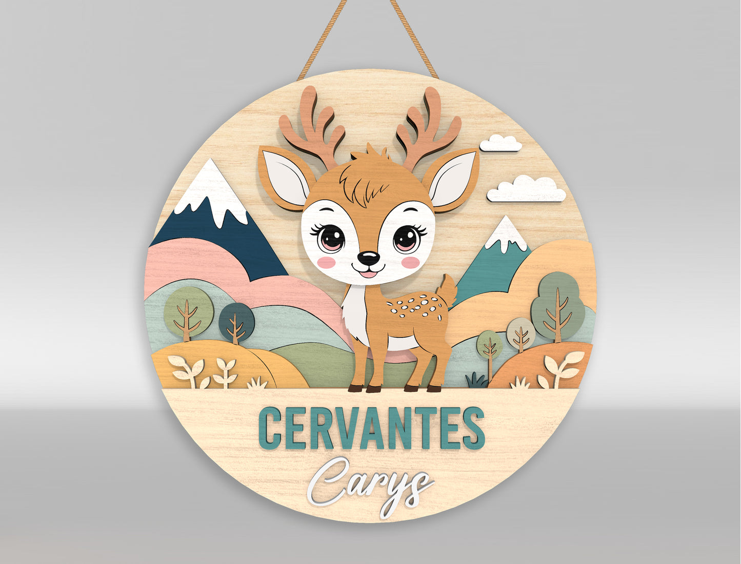 Woodland Fox Nursery Name Sign SVG for Glowforge and LightBurn