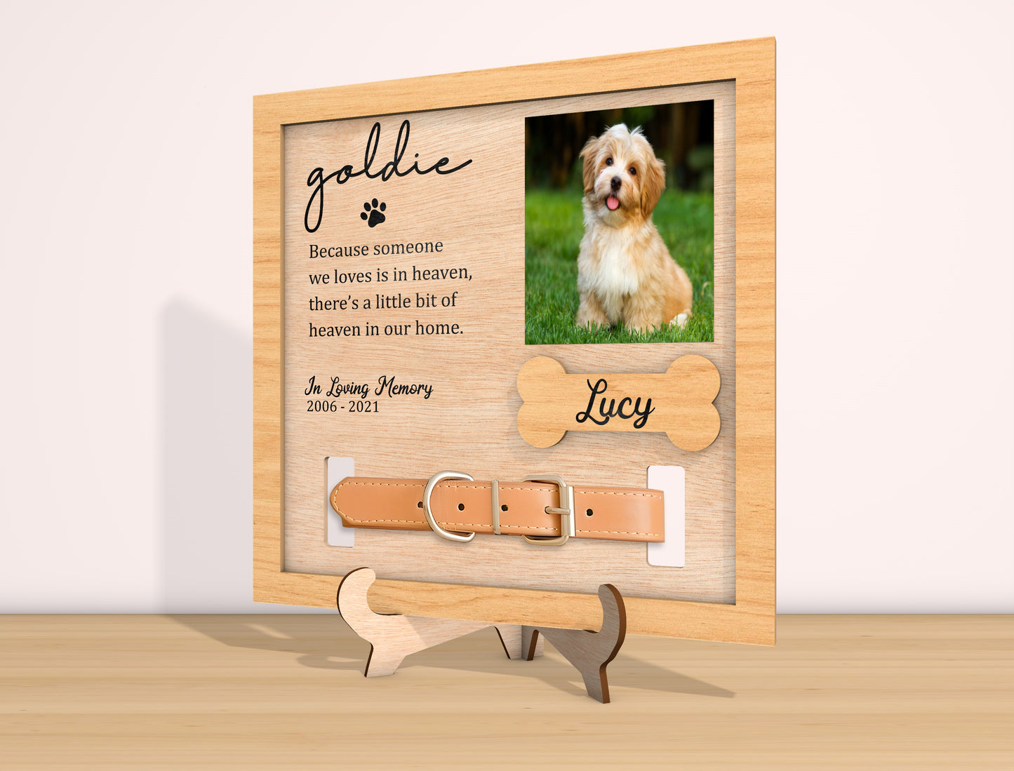Dog Memorial Photo Collar Holder SVG Laser Cut File for xTool
