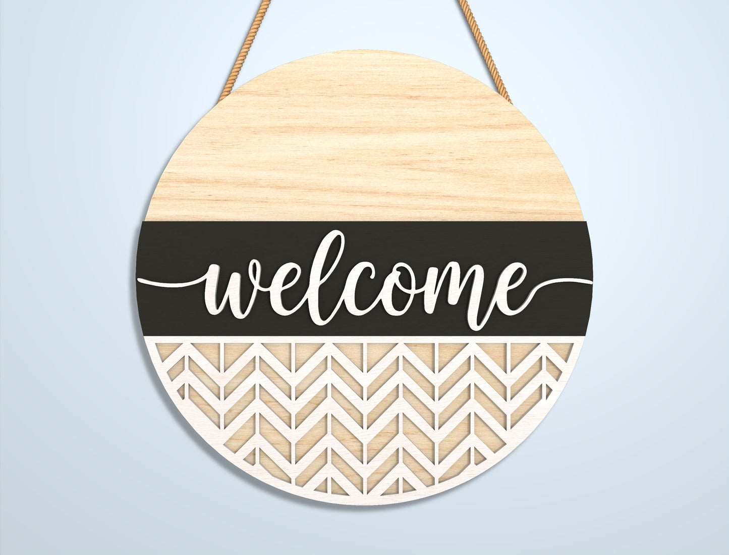 Geometric Welcome Door Sign SVG Bundle for LightBurn and Glowforge
