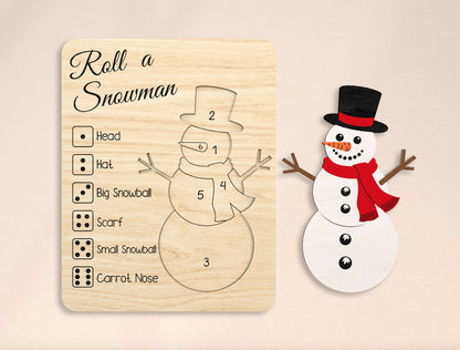 Christmas Roll-a-Game Dice Activity Laser Cut File | Ready to Cut | Glowforge, xTool, LightBurn, etc.