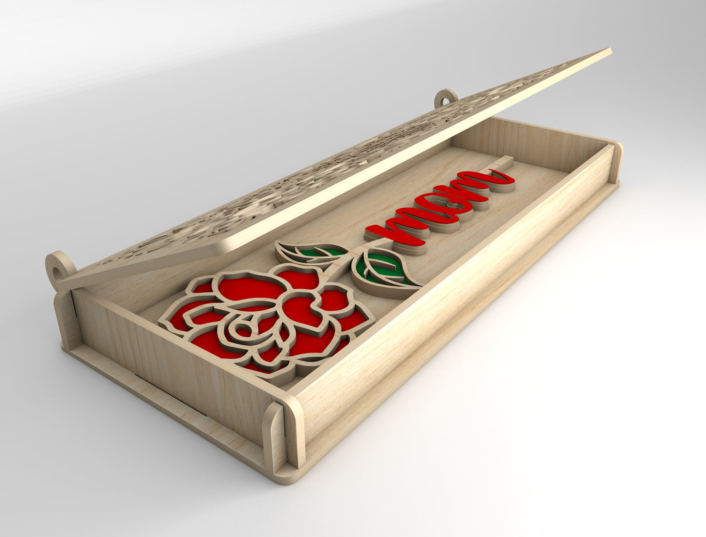 Floral Mom Gift Box SVG Mother's Day Laser Cut File for Glowforge