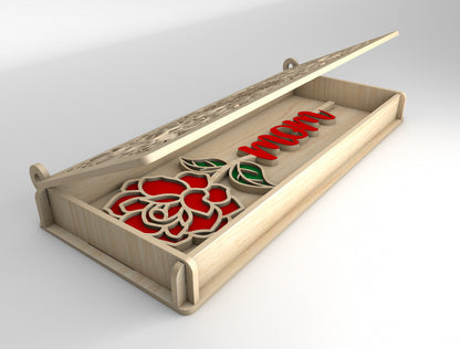 Floral Mom Gift Box SVG Mother's Day Laser Cut File for Glowforge