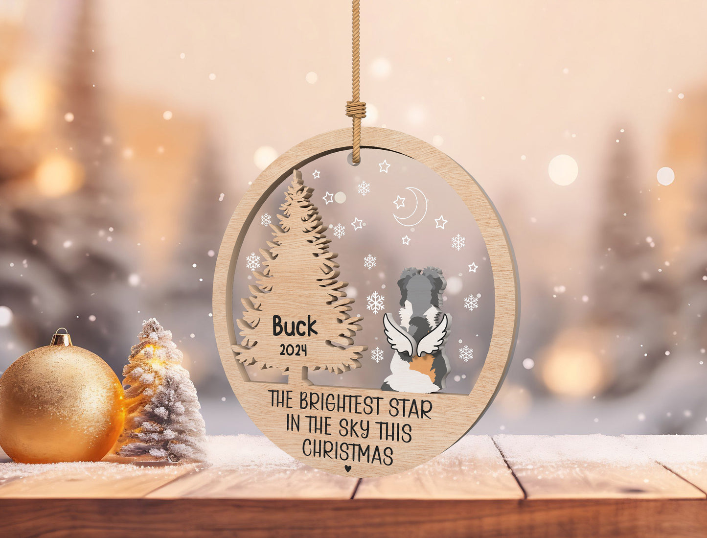 Pet Memorial Ornament SVG Laser Cut File for Glowforge