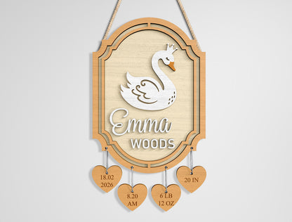 Woodland Baby Name Sign SVG File for Glowforge and xTool