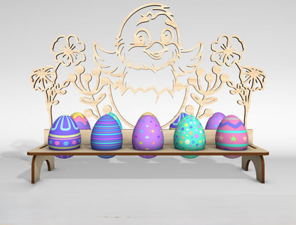 Easter Egg Holder Stand SVG Bunny Chick Display Rack for LightBurn and xTool