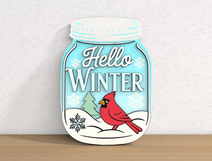Mason Jar Hello Summer SVG Bundle with 13 Seasonal Door Hangers