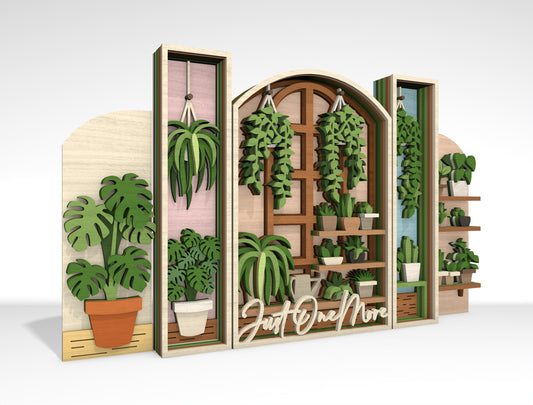Layered Plant Shelf Wall Art SVG for Glowforge and xTool