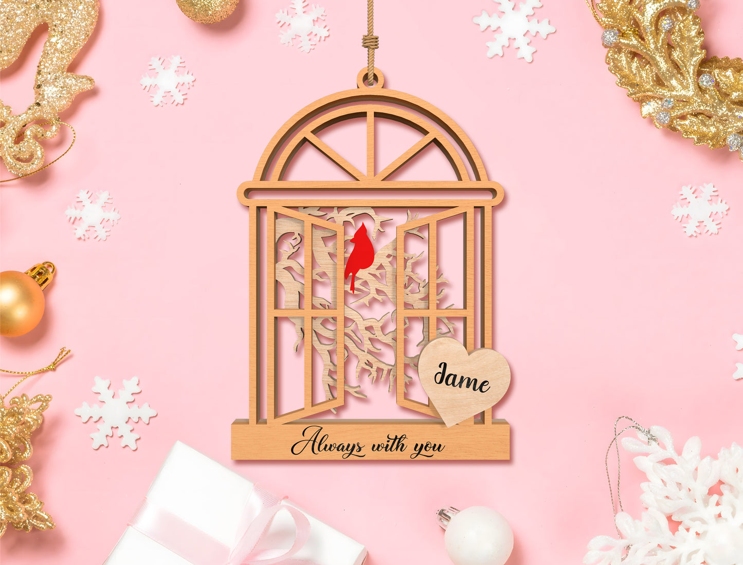 Memorial Window Ornament SVG Laser Cut File for Glowforge