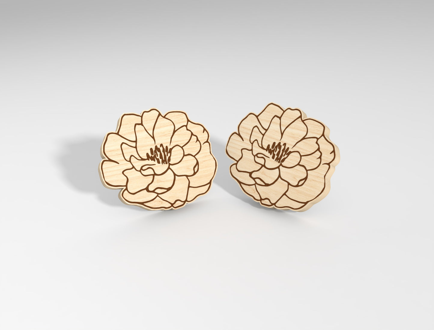 Flower Stud Earring SVG Bundle Minimal Floral for Glowforge and xTool