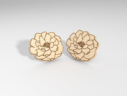 Flower Stud Earring SVG Bundle Minimal Floral for Glowforge and xTool