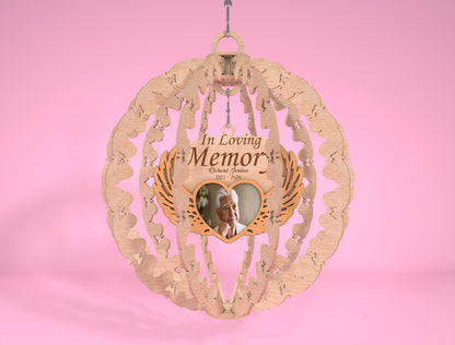 Memorial Wind Spinner SVG Photo Frame for Glowforge and xTool