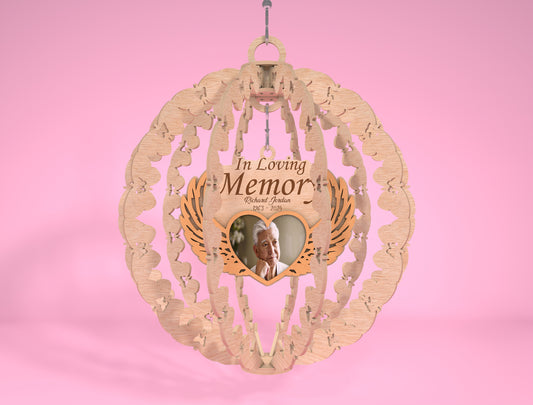 Memorial Wind Spinner SVG Photo Frame for Glowforge and xTool
